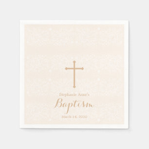 Baptism Blush Pink Delicate Floral Lace Napkins