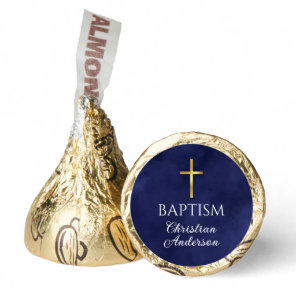 Baptism Boy Elegant Royal Blue Watercolor Hershey®'s Kisses®