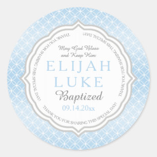 Baptism   Boy Eternity Rings Classic Round Sticker
