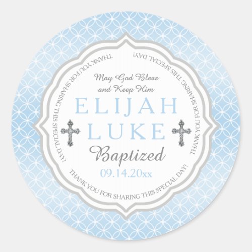 Baptism  Boy Eternity Rings Classic Round Sticker
