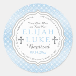 Baptism Boy Eternity Rings Classic Round Sticker