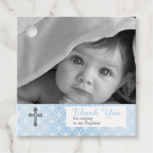 Baptism Boy Eternity Rings Crosses Photo Favor Tags