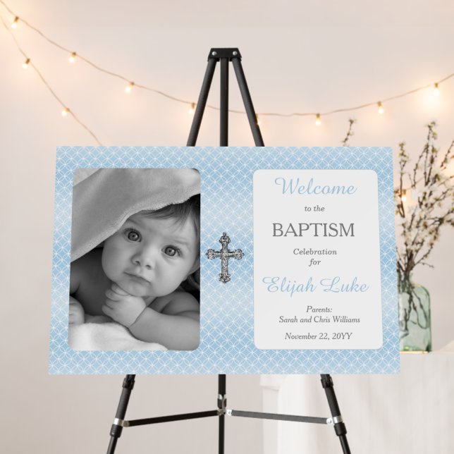 Baptism | Boy Eternity Rings Crosses Photo Foam Board (In Situ (Stand))