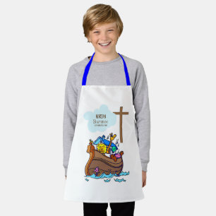 Baptism Boy Noah's Ark, Cute Animals Personalized Apron
