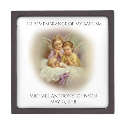 Baptism  Boy or Girl Baby Praying Angels Gift Box