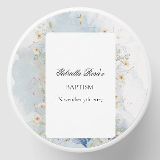 Baptism Candle Favor with flowers and cross Mini Candle Favors