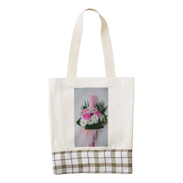 Baptism candle zazzle HEART tote bag (Front)
