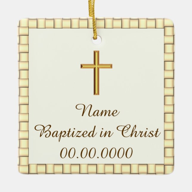 Baptism  ceramic ornament (Front)