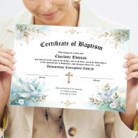 Baptism Certificate Religious Keepsake