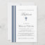 BAPTISM Chic Vertical Striped Navy Blue Cross