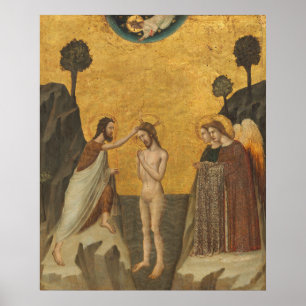 Baptism Christ - Giovanni Baronzio Fine Art Poster