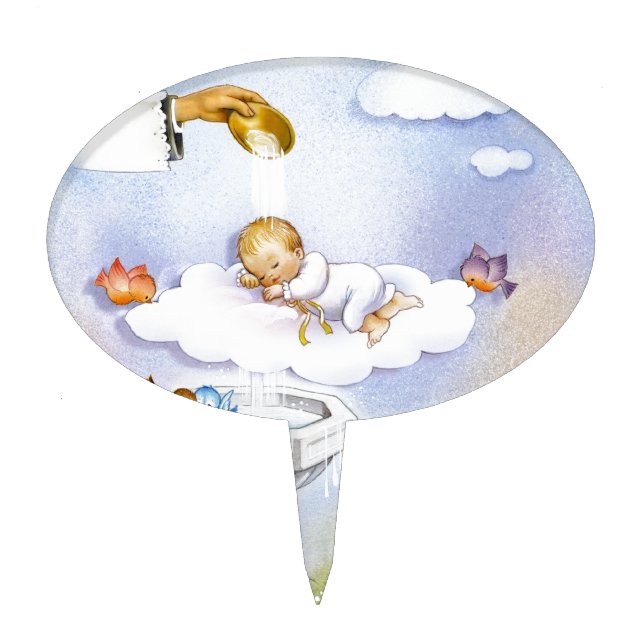 Baptism christening baby cake topper (Front)