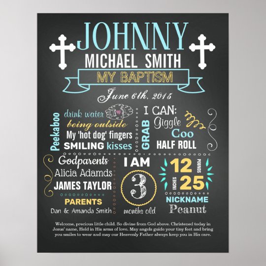 Baptism Christening Chalkboard sign
