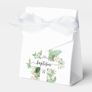 Baptism Christening Cross Greenery Gender Neutral Favor Boxes