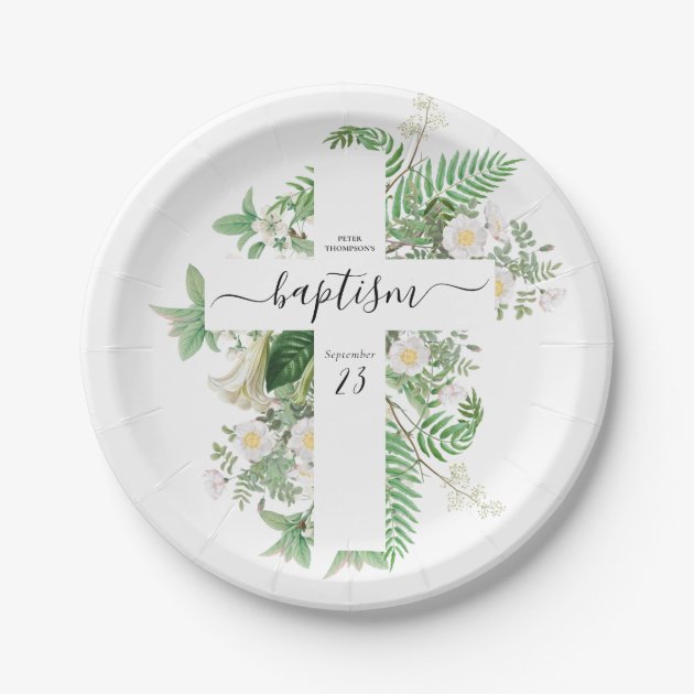 Christening on sale paper plates