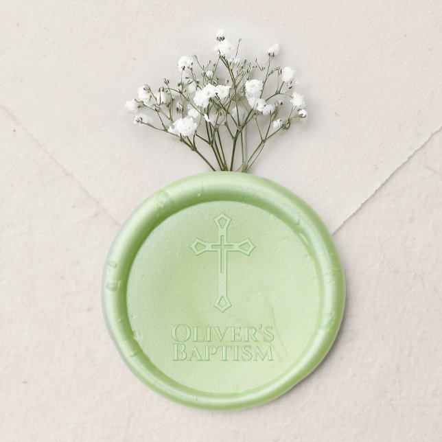 Baptism Christening Cross Name Religious Christian Wax Seal Sticker (Creator Uploaded)