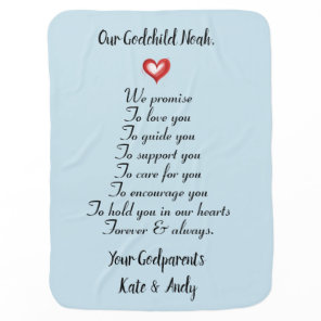 Baptism, Christening Gift F Godchild Boy, Custom  Baby Blanket