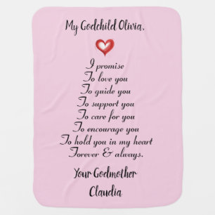 Baptism, Christening Gift F Godchild Girl, Custom  Baby Blanket