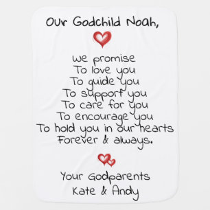 Baptism / christening gift to godchild, custom baby blanket