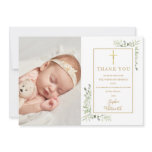 Baptism Christening Greenery Photo Thank You Card Baptism Christening Greenery Photo Thank You Card