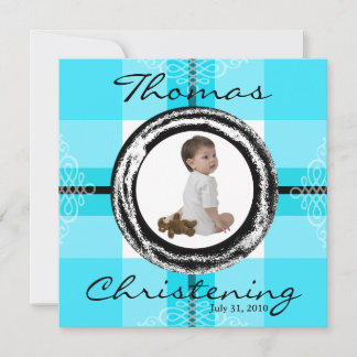 Baptism Christening Invitation Baby Blue
