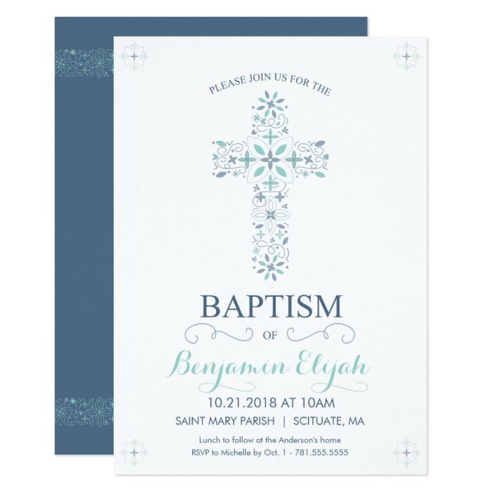 Baptism Christening Invitation Baby Boy Invite Zazzle Baptism Christening Invitation Baby