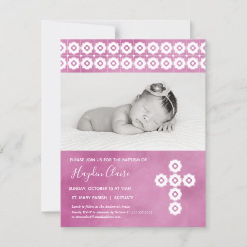 Baptism, Christening Invitation Baby Girl Invite Zazzle