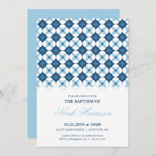 Baptism, Christening Invitation - Boy Invite
