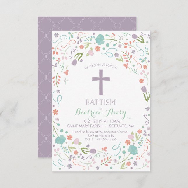 Baptism, Christening Invitation - Customized (Front/Back)