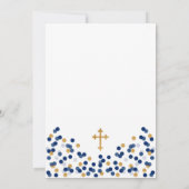Baptism, Christening Invitation in Navy and Gold (Back)