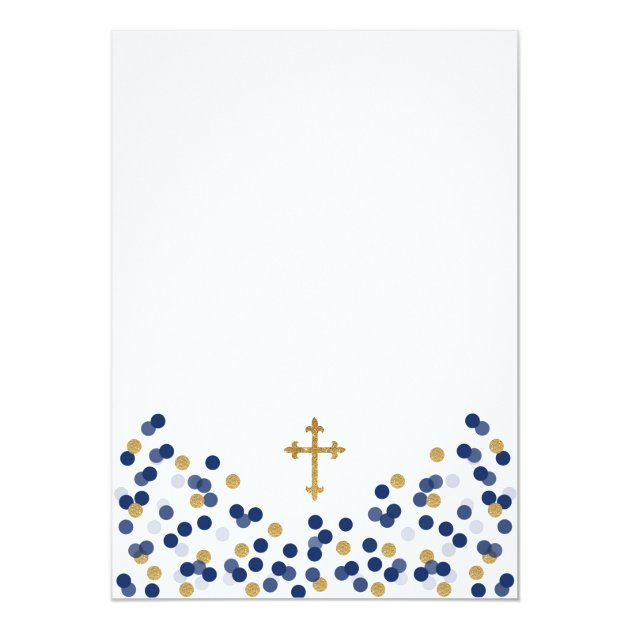 Baptism, Christening Invitation In Navy And Gold