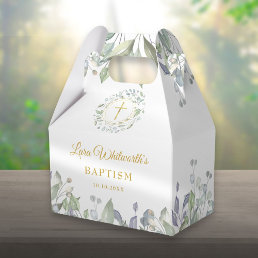 Baptism Christening Laurel Garland Gold Cross Favor Boxes