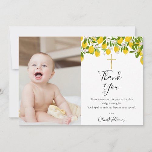 Baptism Christening Lemons Gold Cross Photo