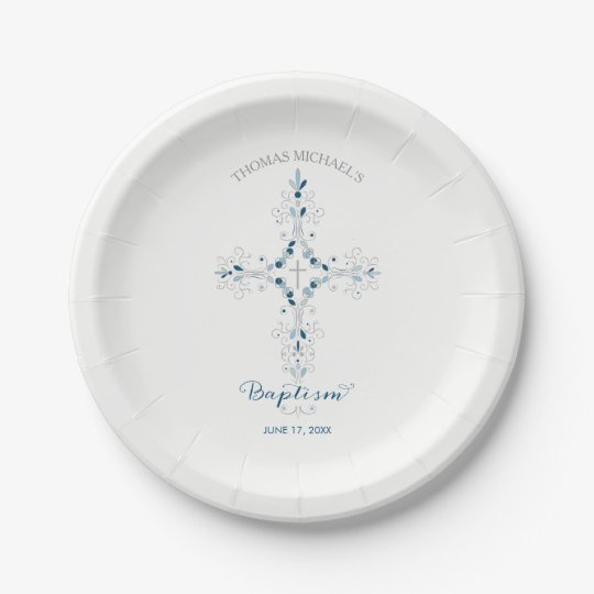 Baptism, Christening Paper Plates Custom Plate Zazzle