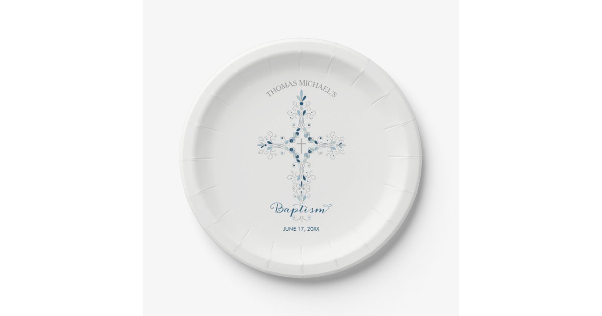 Baptism, Christening Paper Plates - Custom Plate | Zazzle.com
