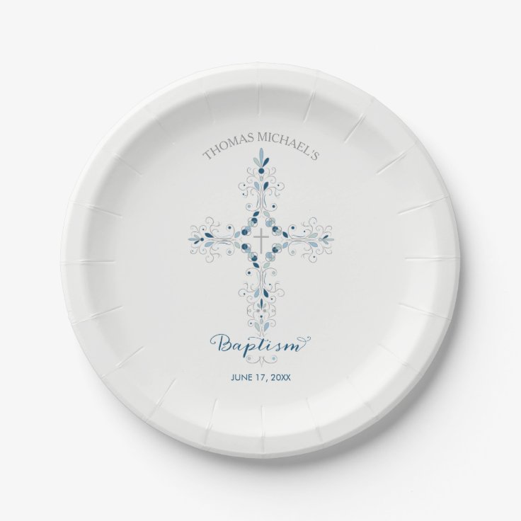 Baptism, Christening Paper Plates Custom Plate Zazzle