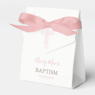Baptism, Christening Party Favor Box; Cross (Girl) Boxes