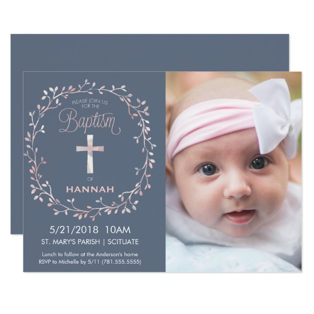 Baptism, Christening Photo Invitation - Baby Girl