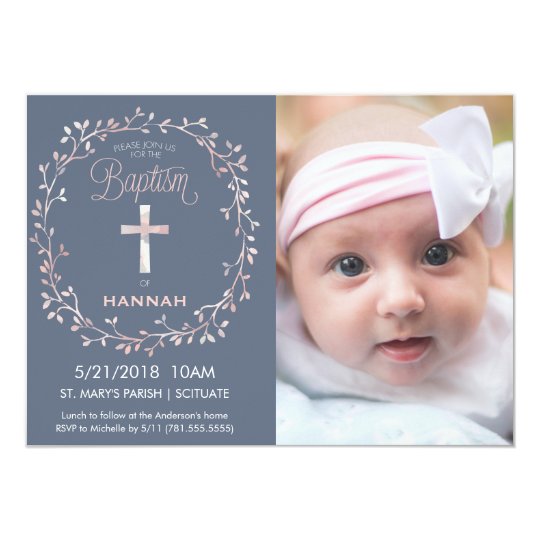baptism christening photo invitation baby girl zazzle com