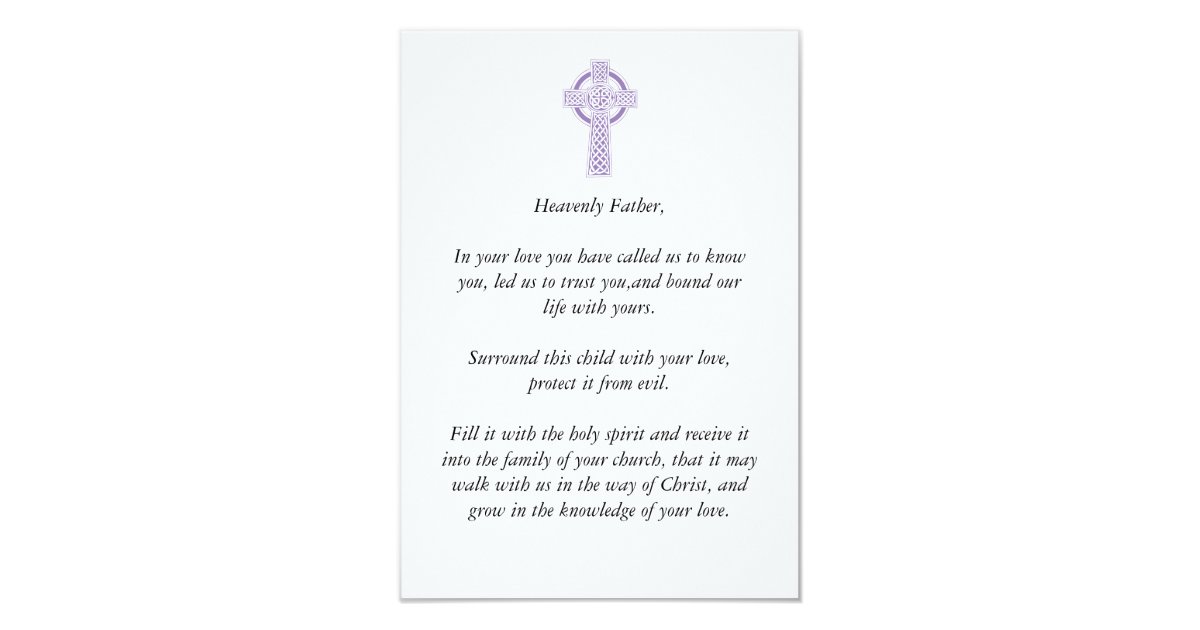 Baptism Christening Prayer Card