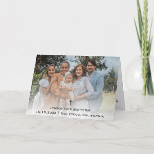 Baptism Christening Religious Communion Christian Letterpress Thank You Card