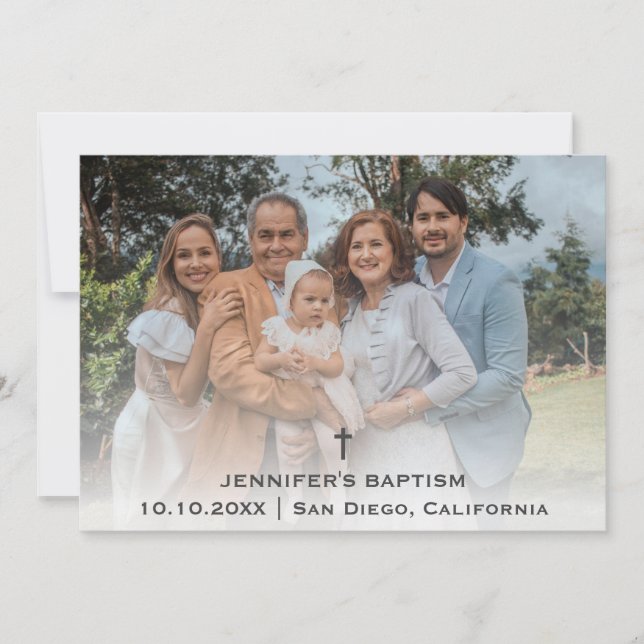 Baptism Christening Religious Communion Christian Thank You Card (Front)