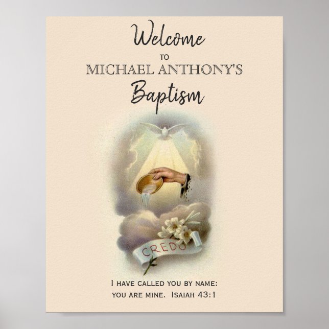 Baptism Christening Religious Welcome Poster (Front)
