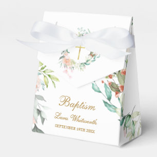 Baptism Christening Roses Floral Garland Favor Boxes