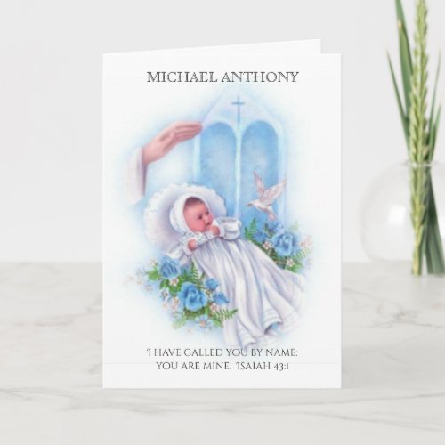 Baptism Christening Scriptural  Baby Boy Card