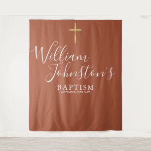 Baptism Christening Terracotta Photo Backdrop
