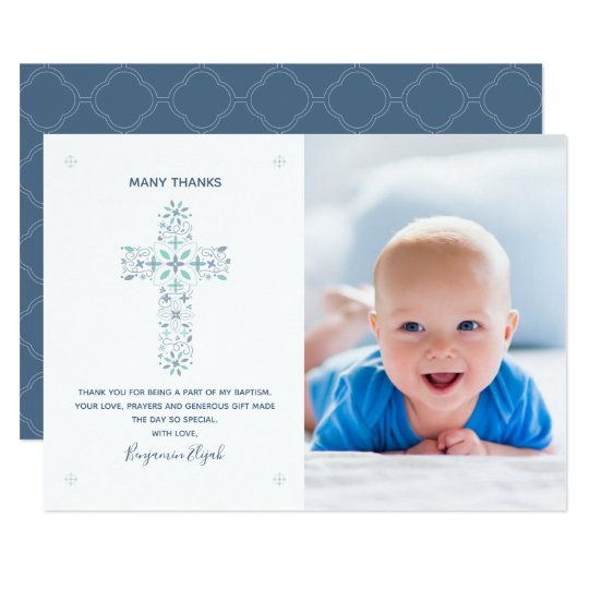 baptism christening thank you card baby photo zazzle com baptism thank you photo cards