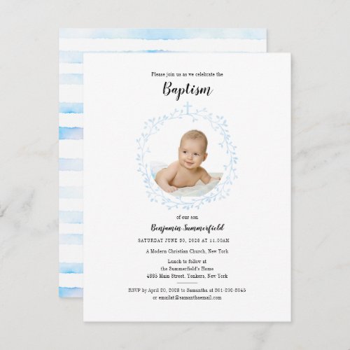  Baptism Christian Religious Event Baby Photo Invitation