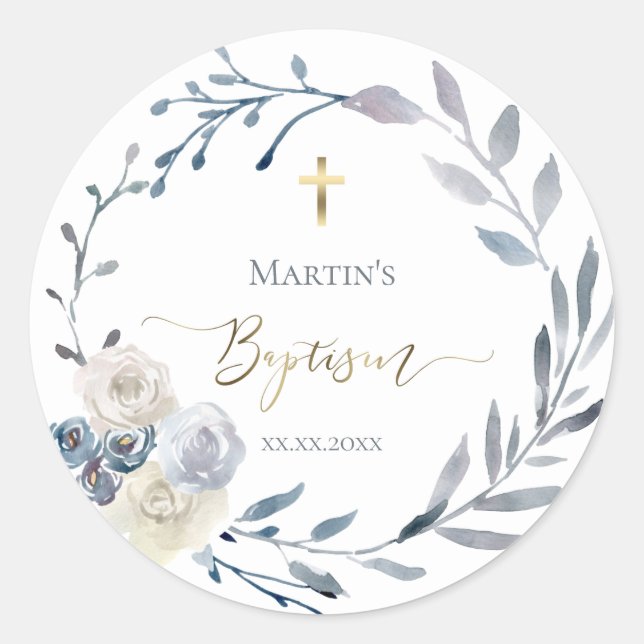 Baptism Classic Round Sticker (Front)