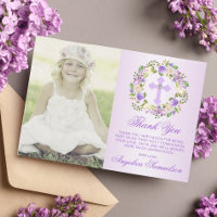 Baptism Communion Confirmation Girl Purple PHOTO